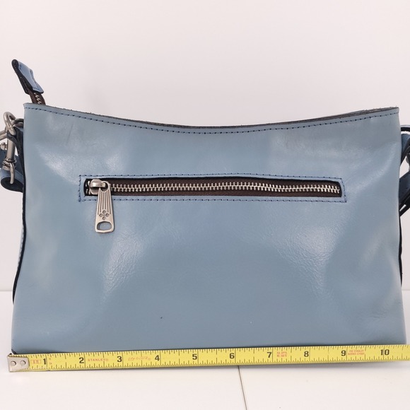 Patricia Nash Betta Crossbody Blue Zip Top Handbag Strap Medium + Dust Bag - Picture 5 of 16